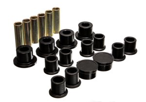 Ford Ranger Leaf Spring Bushing Set - Rear - Energy Suspension - Hyper-Flex Polyurethane; 2.25 in Main Eye OD; 5/8 in Rear Spring Eye Bolt - Black - `98-`11